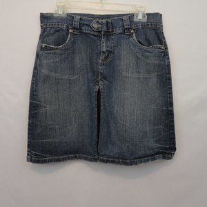Hydraulic Distressed Denim Skirt Jr Size 9/10